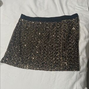 Sequin Black and Gold Mini Skirt